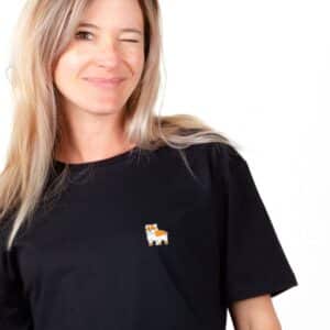00149 T shirt femme noir Bouledogue anglais zoom