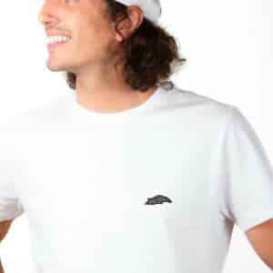 00244 T shirt Homme blanc Chat chartreux zoom
