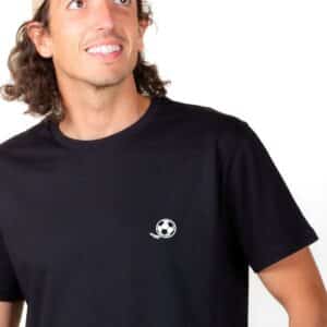 00290 T shirt homme noir Ballon de foot zoom