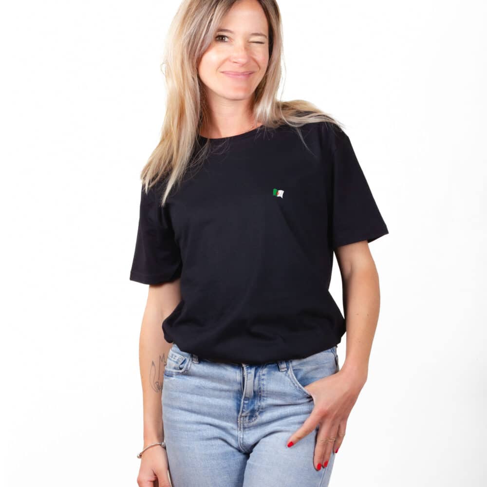 00317 T shirt femme noir algérie