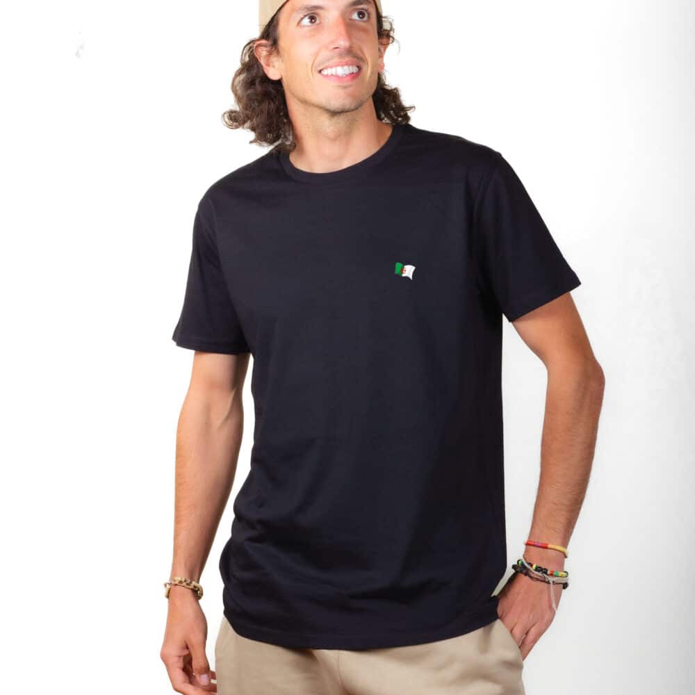 00317 T shirt homme noir algérie