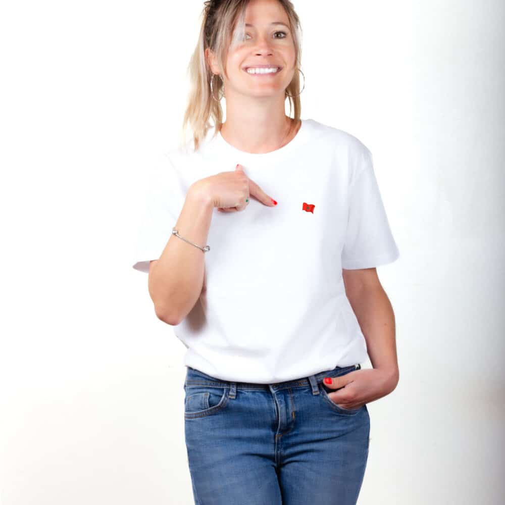 00322 T shirt femme blanc maroc