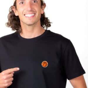 00671 T shirt homme noir Ballon de basket zoom