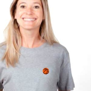 00672 T shirt femme gris Ballon de basket zoom