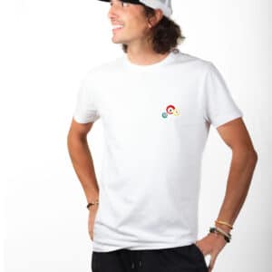 00685 T shirt Homme blanc boules de billard