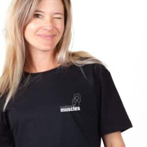 00737 T shirt femme noir madame muscles zoom