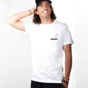 00739 T shirt Homme blanc monsieur muscles