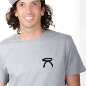 00816 T shirt Homme gris ceinture noire zoom