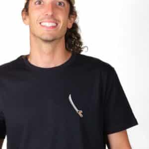 00842 T shirt homme noir sabre zoom