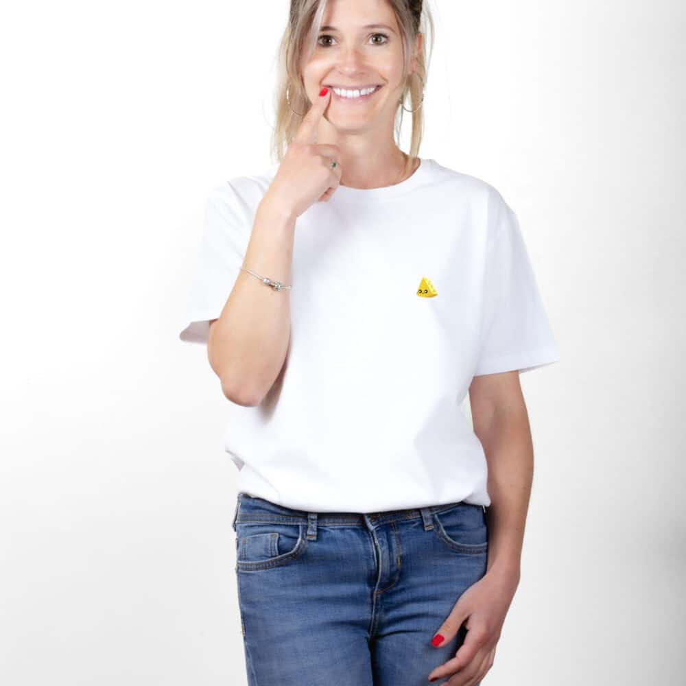 01144 T shirt femme blanc fromage