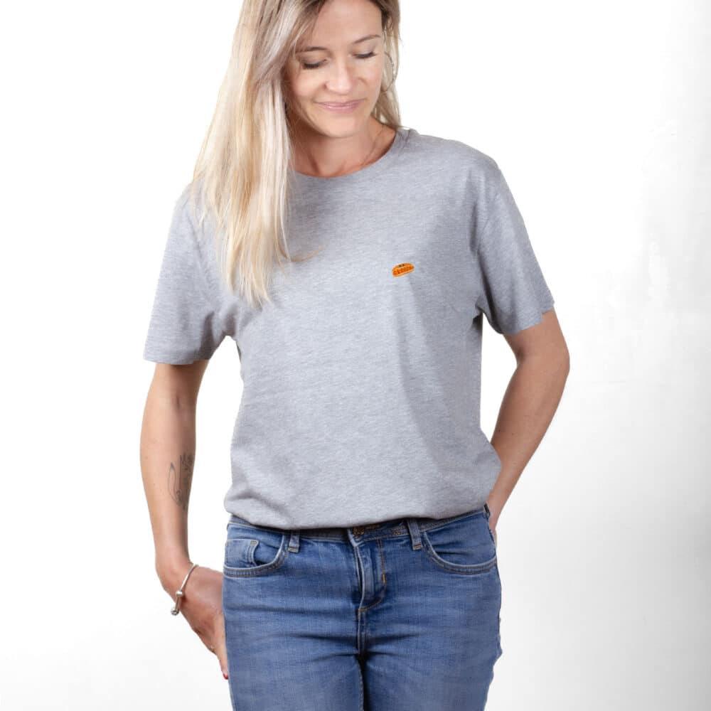 01149 T shirt femme gris Hotdog