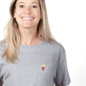 01155 T shirt femme gris Popcorn zoom