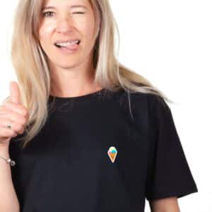 01184 T shirt femme noir Glace zoom