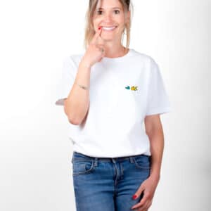 01201 T shirt femme blanc Deux poisson