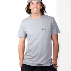 01203 T shirt Homme gris Deux poisson