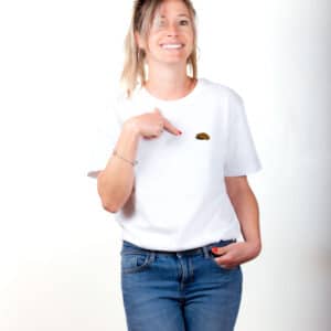 01225 T shirt femme blanc Casquette