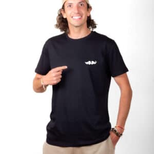 01229 T shirt homme noir Moustache