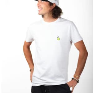 01258 T shirt Homme blanc poire