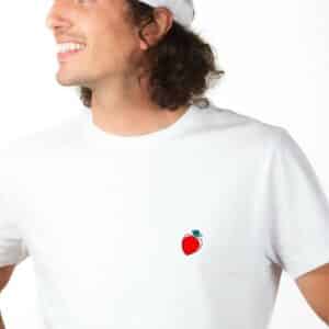 01261 T shirt Homme blanc fraise zoom