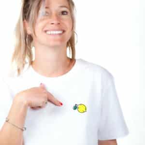 01264 T shirt femme blanc citron zoom