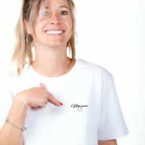 00001 T shirt femme blanc Maman zoom