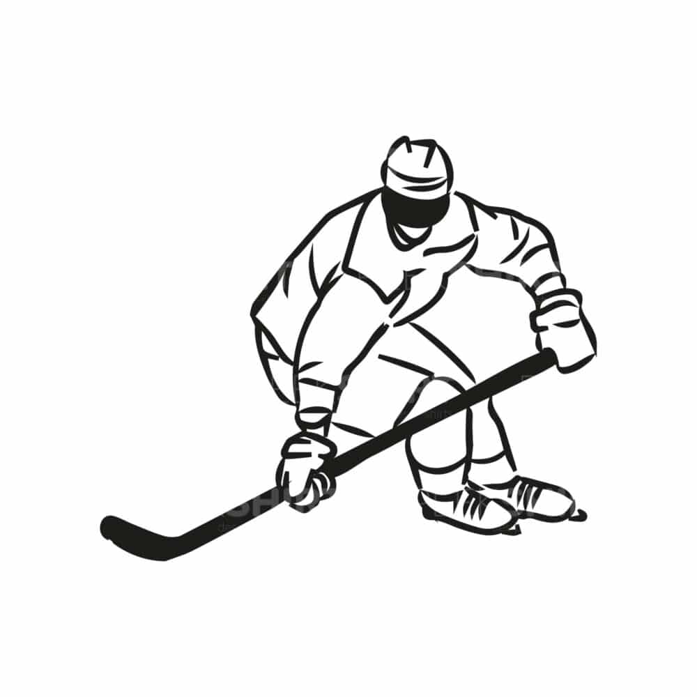 00799 TS BLANC joueur de hockey