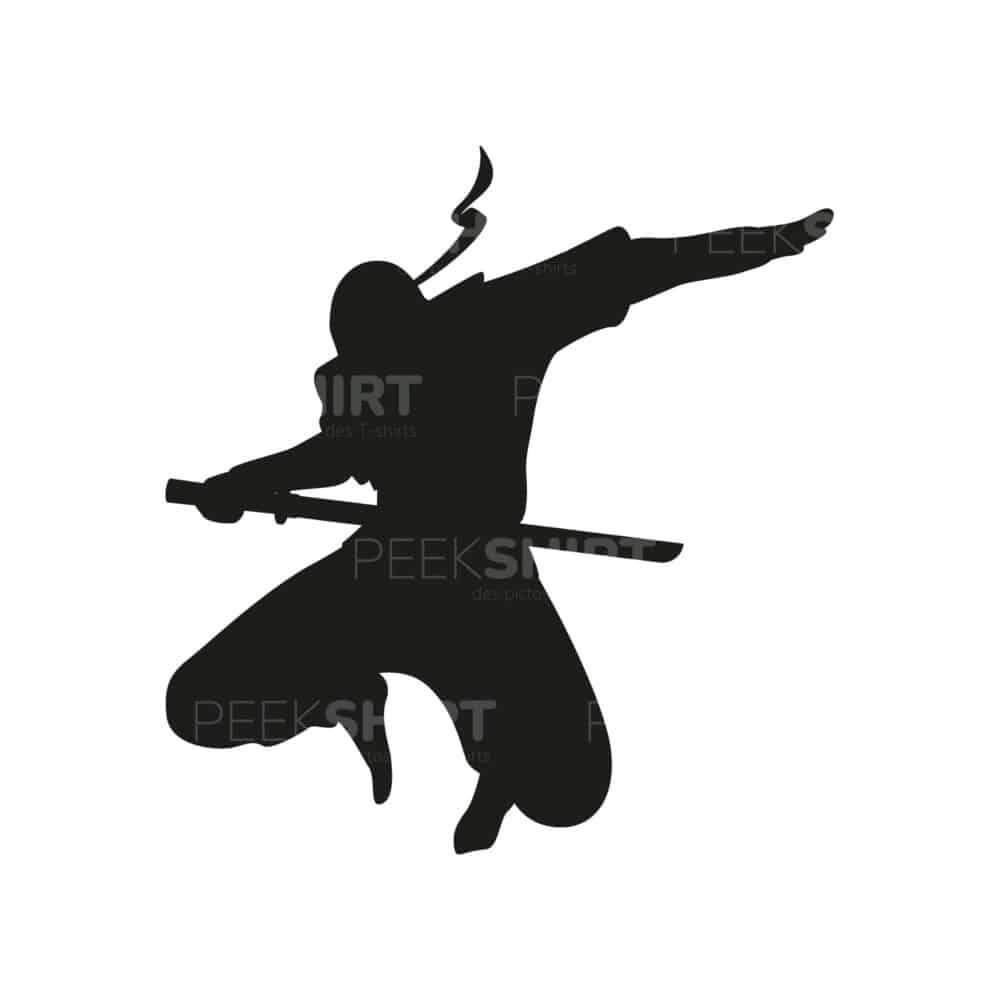00832 TS BLANC kung fu silhouette