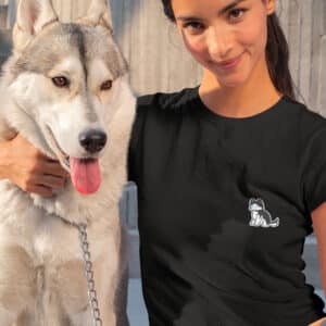 T shirt noir Husky 1x1