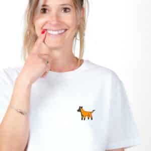 00160 T shirt femme blanc Malinois Zoom