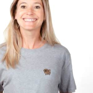 00186 T shirt femme gris Pékinois Zoom