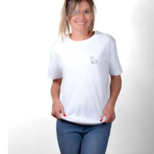 00193 T shirt femme blanc Samoyède
