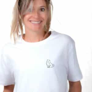 00193 T shirt femme blanc Samoyède Zoom