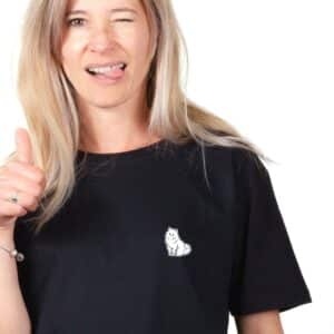 00194 T shirt femme noir Samoyède Zoom