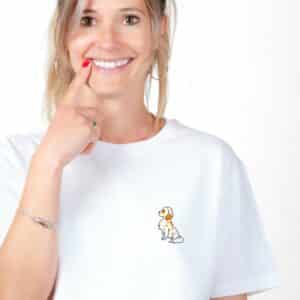 00196 T shirt femme blanc Setter anglais Zoom