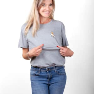 00198 T shirt femme gris Setter anglais