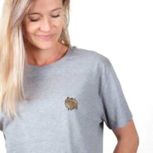 00210 T shirt femme gris Spitz Zoom