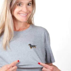 00216 T shirt femme gris Teckel Zoom