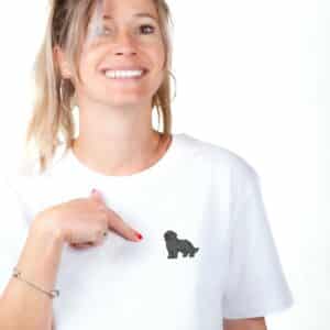 00217 T shirt femme blanc Terre-neuve Zoom