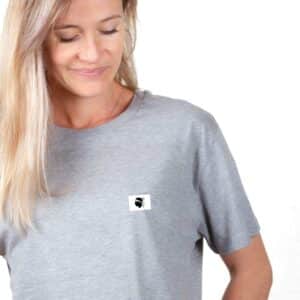 00555 T shirt femme gris Drapeau Corse Zoom