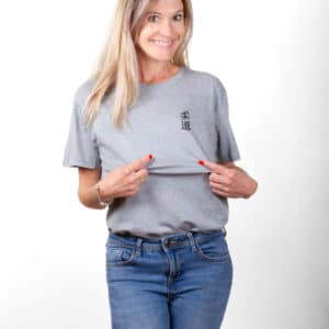 00819 T shirt femme gris Judo caractères japonais