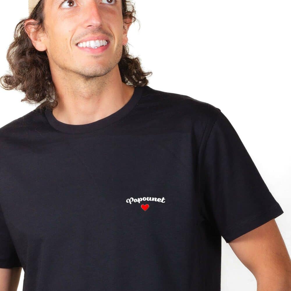 00893 T shirt homme noir Papounet Zoom