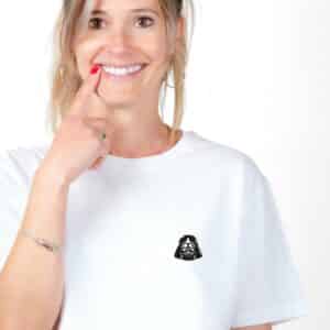 00919 T shirt femme blanc Tête Vador Zoom