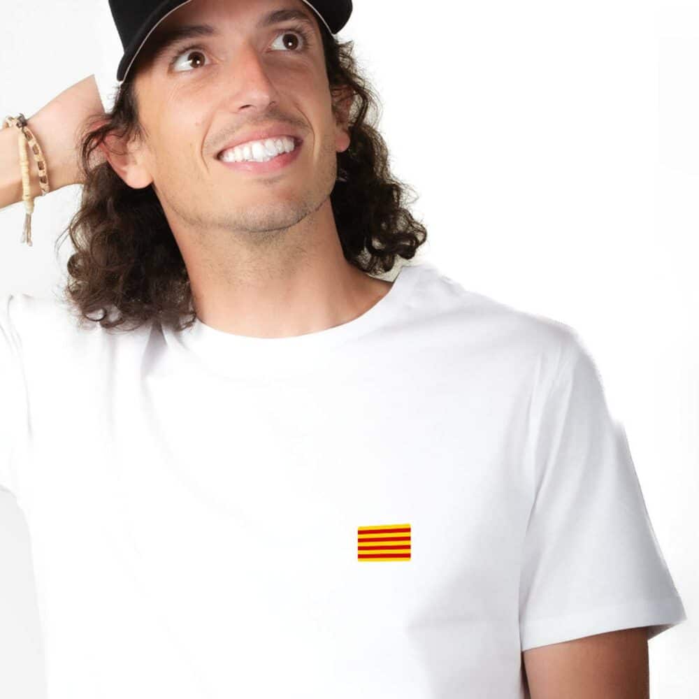 01015 T shirt homme blanc Catalogne Zoom