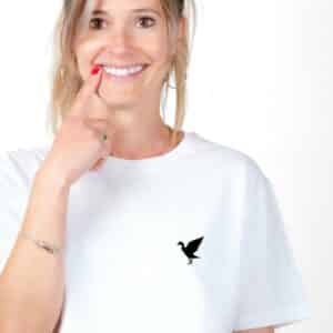 01300 T shirt femme blanc Canard Zoom