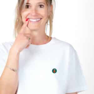 01327 T shirt femme blanc Médaille équitation Zoom
