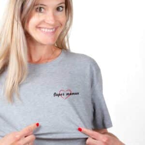 01776 T shirt femme gris Super Maman Zoom