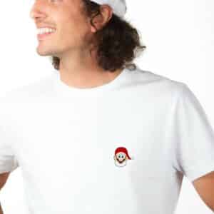 01786 T shirt homme blanc Super Mario Noël Zoom