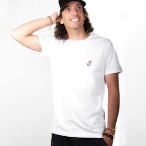01789 T shirt homme blanc Ballon de Rugby