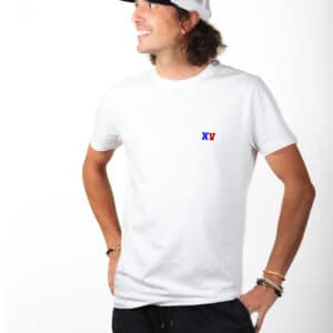 01810 T shirt homme blanc XV (de France)