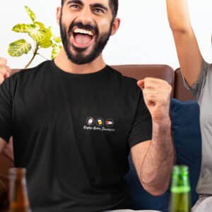 T Shirt noir apero rugby saucisson 1x1